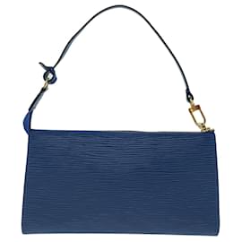 Louis Vuitton-Estuche LOUIS VUITTON Epi Pochette Accessoires Azul M52985 LV Auth 66974-Azul