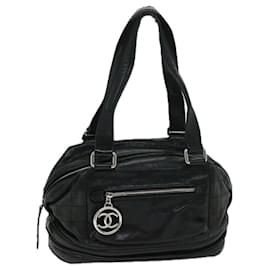 Chanel-CHANEL Shoulder Bag Leather Black CC Auth bs11237-Black