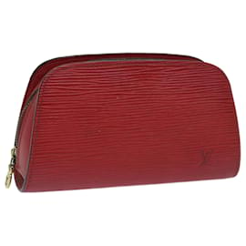 Louis Vuitton-LOUIS VUITTON Epi Dauphine PM Bolsa Vermelha M48447 Autenticação de LV 68832-Vermelho