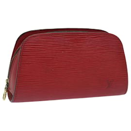 Louis Vuitton-LOUIS VUITTON Epi Dauphine PM Beutel Rot M48447 LV Auth 68832-Rot