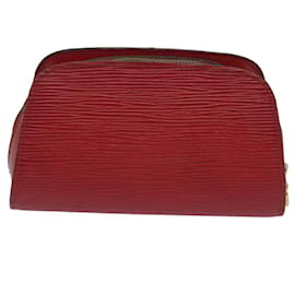 Louis Vuitton-LOUIS VUITTON Astuccio Epi Dauphine PM Rosso M48447 LV Aut 68832-Rosso