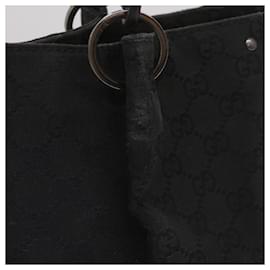 Gucci-Bolso tote de lona con GG de gucci negro 115015 autenticación 68569-Negro
