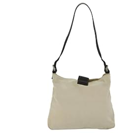 Fendi-FENDI Mamma Baguette Umhängetasche Canvas Beige Auth bs12544-Beige