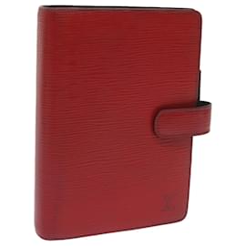 Louis Vuitton-LOUIS VUITTON Epi Agenda MM Day Planner Cover Red R20047 LV Auth 69138-Red