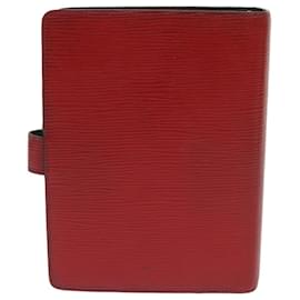 Louis Vuitton-LOUIS VUITTON Epi Agenda MM Day Planner Cover Rojo R20047 LV Auth 69138-Roja