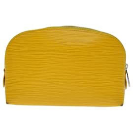 Louis Vuitton-Neceser LOUIS VUITTON Epi Pochette Amarillo Citron M41079 LV Auth 68708-Dorado,Amarillo