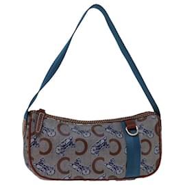Céline-CELINE C Macadam Canvas Shoulder Bag Blue Auth 68504-Blue