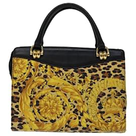 Gianni Versace-Gianni Versace Handtasche Canvas Gelb Auth bs12591-Gelb