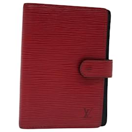 Louis Vuitton-LOUIS VUITTON Epi Agenda PM Tagesplaner Cover Rot R.20057 LV Auth 69158-Rot
