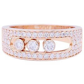 Bague Messika, "Move Joaillerie Pavée", or rose, diamants. Autre