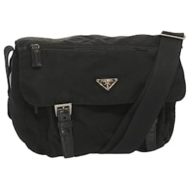 Prada-PRADA Shoulder Bag Nylon Black Auth yk11097-Black
