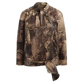 Gucci Frühjahr 2009 Python Bikerjacke Braun Schwarz Beige