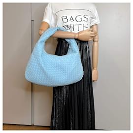 Bottega Veneta-Hobo Shoulder Bag Intrecciato Leather 2-Ways Blue-Blue