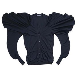 Alexander McQueen Schwarze Strickjacke mit Übergroßen Schultern Schwarz