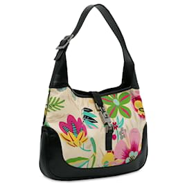 Gucci-Gucci White Small Floral Jackie O Hobo-Other