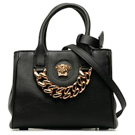 Versace-Bolsa pequena com corrente Versace preta La Medusa-Preto