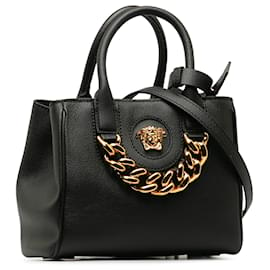 Versace-Bolsa pequena com corrente Versace preta La Medusa-Preto