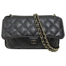 Chanel-Faltbare Einkaufstasche aus schwarzem Nylon mit Graffiti-Motiv von Chanel mit Kaviarklappe-Andere