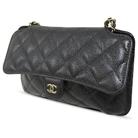 Chanel-Faltbare Einkaufstasche aus schwarzem Nylon mit Graffiti-Motiv von Chanel mit Kaviarklappe-Andere