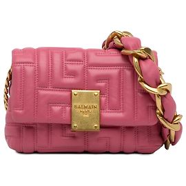 Rosa Balmain 1945 Crossbody de couro acolchoado Rosa