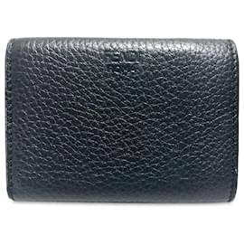 Fendi-Fendi Black Peekaboo Leather Small Wallet-Black
