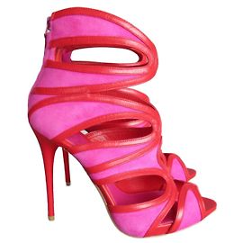 Alexander McQueen Cut-Out-Stiefeletten Pink Rot