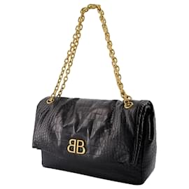 Balenciaga-Bandolera Monaco Chain M - Balenciaga - Piel - Negro-Negro