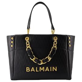 Balmain-1945 Shoulder Bag - Balmain - Leather - Black-Black
