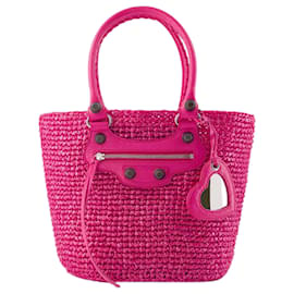 Balenciaga-Le Cagole Panier M Shoulder Bag - Balenciaga - Nylon - Pink-Pink