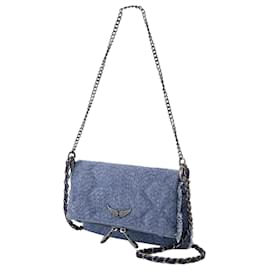 Zadig & Voltaire-Umhängetasche Rock Nano Xl Glitter - Zadig & Voltaire - Denim - Blau-Blau