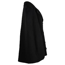 Theory-Theory Double-Breasted Cape Coat in Black Wool-Black
