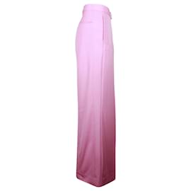 Stella Mc Cartney-Pantaloni a gamba larga Stella McCartney in lana rosa-Rosa