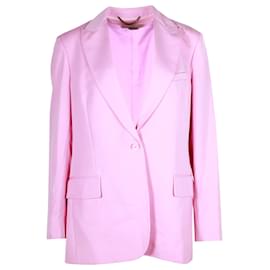 Stella Mc Cartney-Blazer de peito único Stella McCartney em lã rosa-Rosa