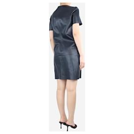 Céline-Blue short-sleeved leather dress - size UK 12-Blue
