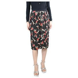 Isabel Marant Schwarzer Midirock mit Blumenmuster - Größe UK 8 Schwarz
