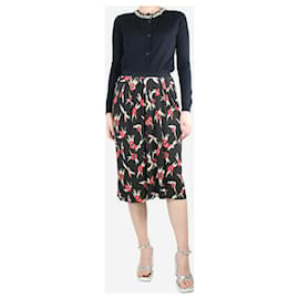 Isabel Marant-Black floral-printed midi skirt - size UK 8-Black