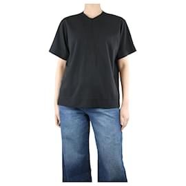 Balenciaga-Top negro de manga corta con cremallera delantera - talla S-Negro