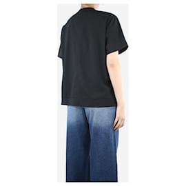 Balenciaga-Top negro de manga corta con cremallera delantera - talla S-Negro