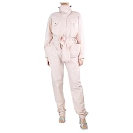 Valentino-Light pink belted jumpsuit - size UK 10-Pink