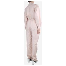 Valentino-Hellrosa Jumpsuit mit Gürtel – Größe UK 10-Pink