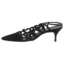Manolo Blahnik-Black suede slingback heels - size EU 40-Black