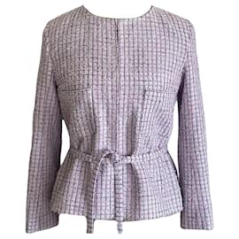 Chanel-Chaqueta de tweed con botones y cinturón por 8,000 dólares.-Multicolor