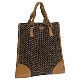 Prada-PRADA Hand Bag Wool Brown Auth 68624-Brown