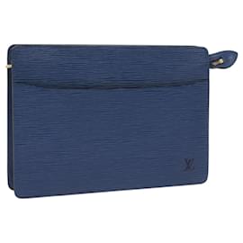 Louis Vuitton-LOUIS VUITTON Epi Pochette Homme Clutch Bag Blue M52522 LV Auth 68695-Blue
