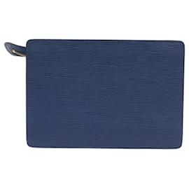 Louis Vuitton-LOUIS VUITTON Epi Pochette Homme Clutch Bag Blue M52522 LV Auth 68695-Blue