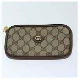 Gucci-GUCCI GG Canvas Day Planner Cover Pouch Card Case 5Set Beige Black Auth bs12991-Black,Beige