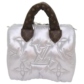 Louis Vuitton-LOUIS VUITTON Linylon Speedy Bandouliere 25 bag 2way Silver M20973 auth 68692S-Silvery
