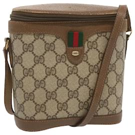 Gucci-GUCCI GG Supreme Web Sherry Line Shoulder Bag Beige Green 904 02 070 auth 68519-Beige,Green