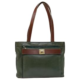 Céline-CELINE Tote Bag Leather Green Auth 68605-Green