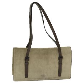 PRADA Bolso de Hombro Ante Beige Auth bs12638 Beige